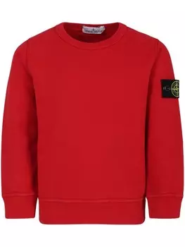 Stone Island Junior хлопковая толстовка с компасом, красный