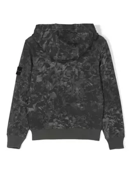 Stone Island Junior хлопковая толстовка с компасом, черный