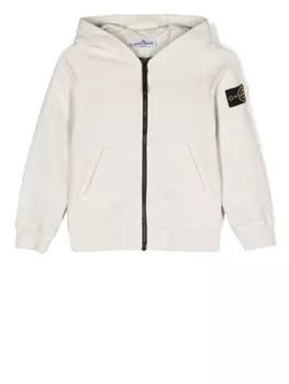 Stone Island Junior худи Felpa с нашивкой-логотипом, нейтральный цвет