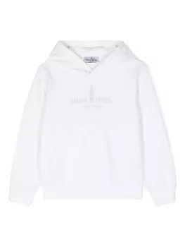 Stone Island Junior худи с логотипом, белый