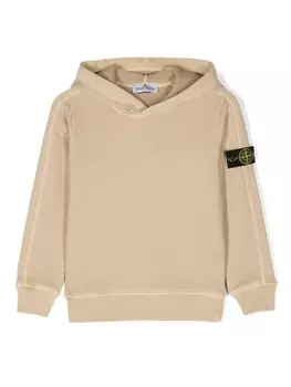 Stone Island Junior худи с логотипом Compass, нейтральный цвет