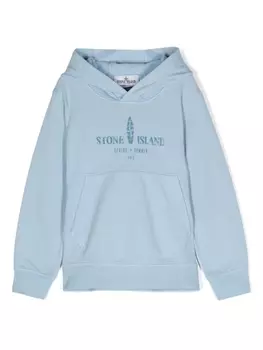 Stone Island Junior худи с логотипом, синий