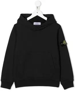 Stone Island Junior худи с нашивкой Compass, черный
