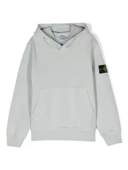Stone Island Junior худи с нашивкой Compass, серый