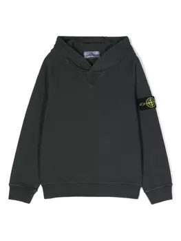 Stone Island Junior худи с нашивкой Compass, серый
