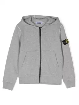 Stone Island Junior худи с нашивкой Compass, серый
