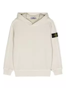 Stone Island Junior худи с нашивкой Compass, нейтральный цвет