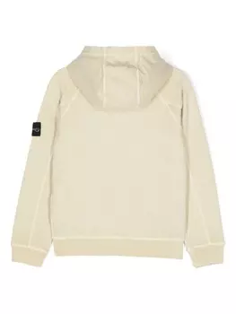 Stone Island Junior худи с нашивкой Compass, нейтральный цвет
