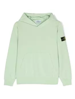 Stone Island Junior худи с нашивкой Compass, зеленый