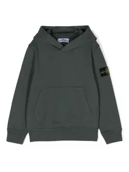 Stone Island Junior худи с нашивкой Compass, зеленый