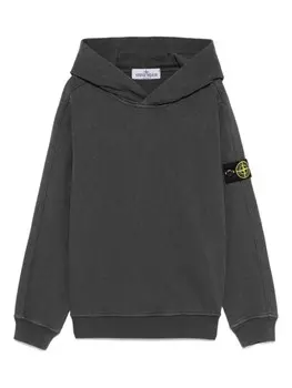 Stone Island Junior худи с нашивкой Compass, серый