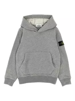 Stone Island Junior худи с нашивкой Compass, серый