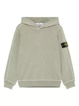 Stone Island Junior худи с нашивкой Compass, зеленый