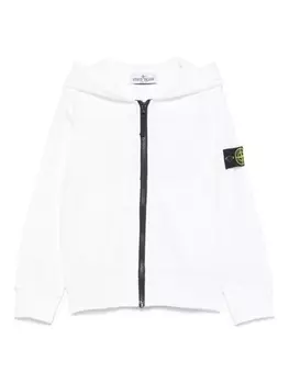 Stone Island Junior худи с нашивкой Compass, белый