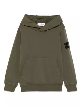 Stone Island Junior худи с нашивкой Compass, зеленый