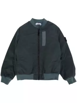 Stone Island Junior куртка-бомбер с значком компаса, серый
