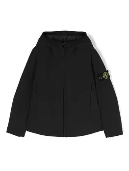 Stone Island Junior куртка на молнии с логотипом Compass, черный