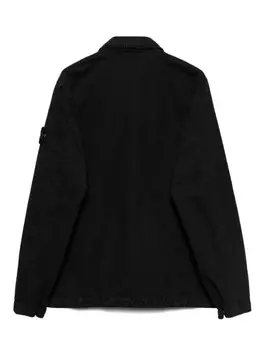 Stone Island Junior куртка-рубашка на молнии, черный