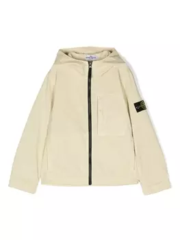 Stone Island Junior куртка с капюшоном и нашивкой Compass, желтый
