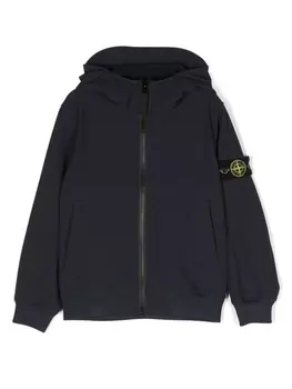 Stone Island Junior куртка с капюшоном и нашивкой Compass, синий