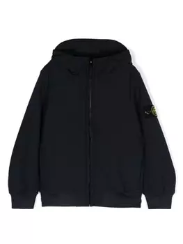 Stone Island Junior куртка с капюшоном и логотипом Compass, синий