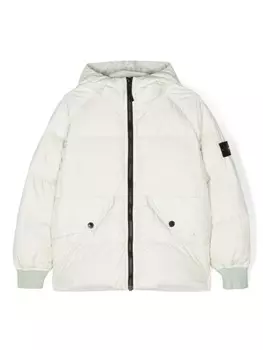 Stone Island Junior куртка с нашивкой Compass, белый
