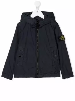 Stone Island Junior куртка с нашивкой-логотипом, синий