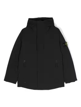 Stone Island Junior пуховик с логотипом Compass, черный