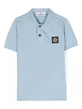 Stone Island Junior рубашка поло с логотипом Compass, синий
