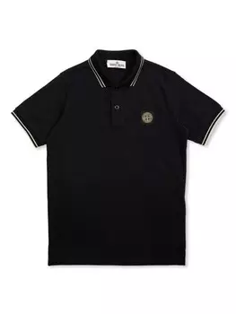 Stone Island Junior рубашка поло с логотипом, синий