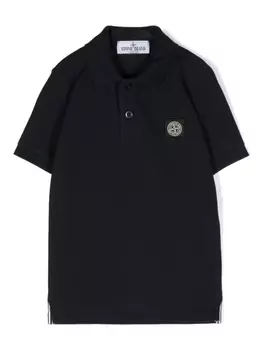 Stone Island Junior рубашка поло с нашивкой Compass, синий