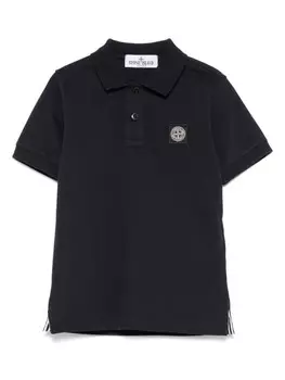 Stone Island Junior рубашка поло с нашивкой Compass, синий