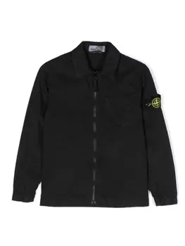 Stone Island Junior рубашка с логотипом Compass, черный