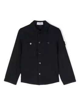 Stone Island Junior рубашка с нашивкой Compass, синий