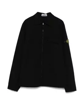 Stone Island Junior рубашка с нашивкой Compass, черный