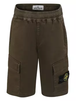 Stone Island Junior шорты из органического хлопка, зеленый
