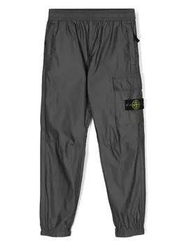 Stone Island Junior шорты карго с аппликацией Compass, черный