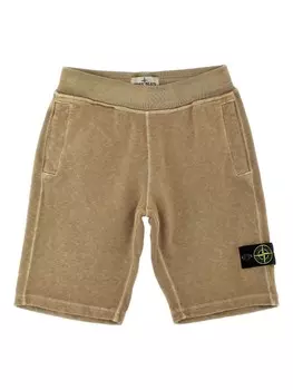 Stone Island Junior шорты с нашивкой Compass, коричневый