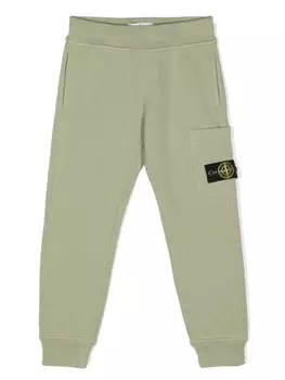 Stone Island Junior спортивные брюки из хлопка с компасом, зеленый
