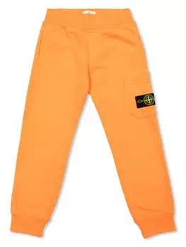 Stone Island Junior спортивные брюки с нашивкой-логотипом, оранжевый