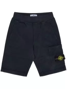 Stone Island Junior спортивные шорты из хлопка с изображением компаса, синий