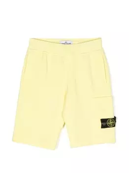 Stone Island Junior спортивные шорты с нашивкой-логотипом, желтый