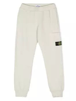 Stone Island Junior спортивные штаны с значком компаса, зеленый