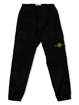 Stone Island Junior спортивные штаны с значком компаса, черный