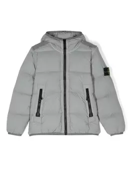 Stone Island Junior стеганая куртка Вера, серый