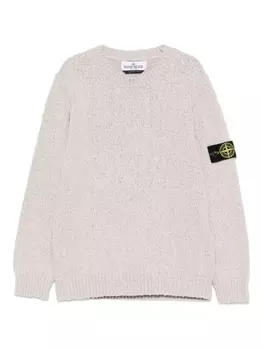 Stone Island Junior свитер из ткани букле, нейтральный