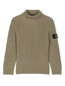 Stone Island Junior свитер с изображением компаса, зеленый