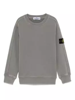 Stone Island Junior свитер с нашивкой Compass, серый