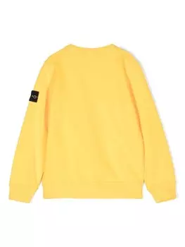 Stone Island Junior толстовка из органического хлопка с логотипом Compass, желтый