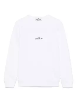 Stone Island Junior толстовка из органического хлопка, белый